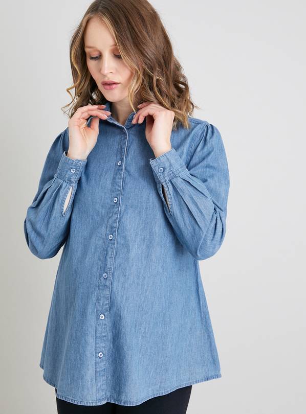 MATERNITY Blue Denim Shirt - 8